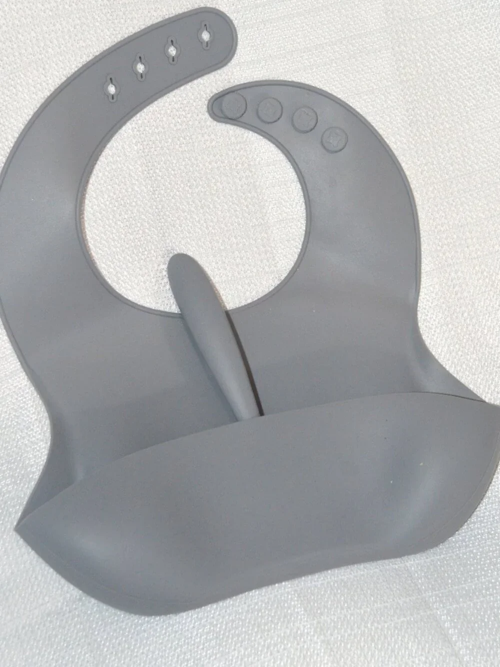 Silicone Bib & Spoon Set – Gray